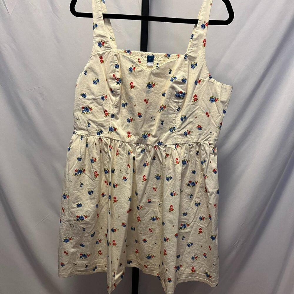 Old Navy White Floral Fit & Flare Cami Mini Dress — Size XL, New Without Tags - Picture 9 of 13